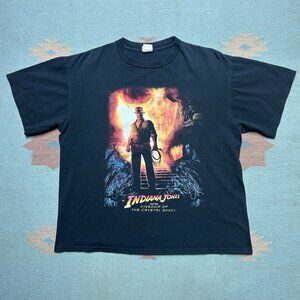 Vintage t shirt Indiana jones kingdom of the crystal skull movie promo large